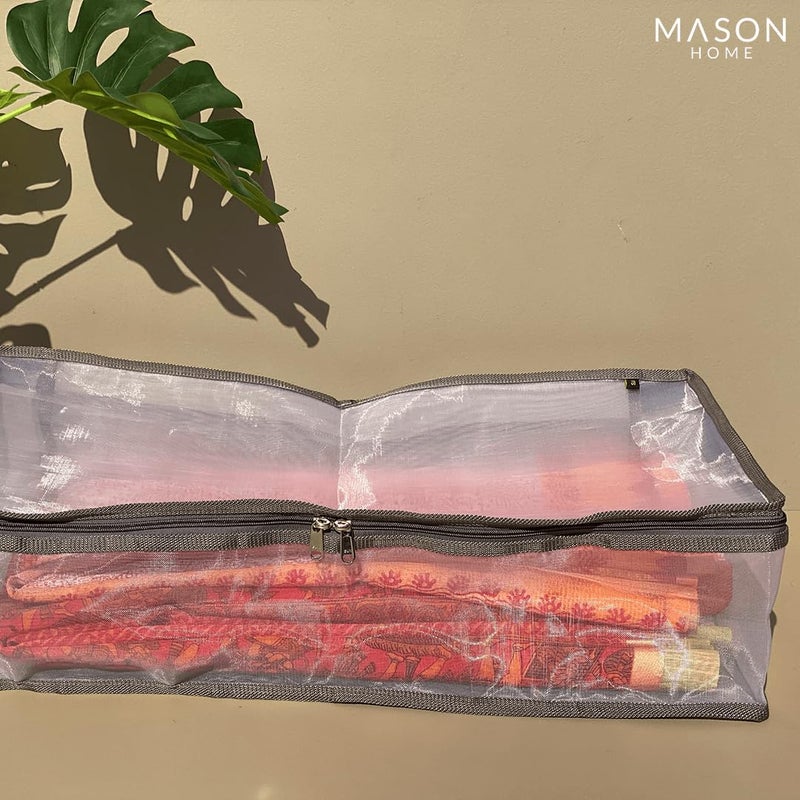 Mason Home NetMesh Lehenga Storage Bag Big 1pc L x B x H 26 x 14 x 75 Clothes Storage Bag Wardrobe Organizer with Transparent Window And Zip Lehengas Sarees Delicate Garments - Image 4