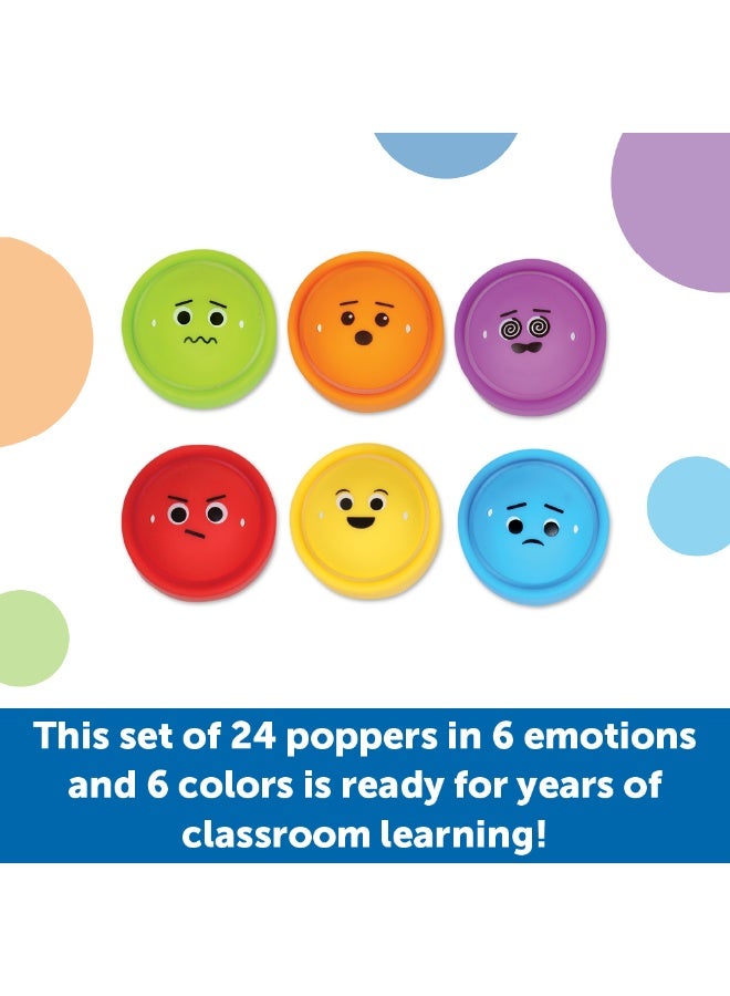 ليرننج ريسورسز مجموعة أدوات فيدجيت بوبرز من مجموعة Rainbow Emotions من Learning Resources، مكونة من 24 أداة حسية قابلة للتكديس مع وجوه تعبيرية، تتضمن وعاء تخزين، مناسبة للأعمار من 3 سنوات فما فوق - Image 3