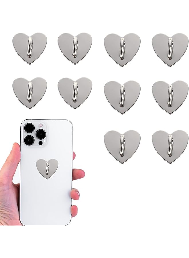 Green Tiger 10Pcs Cell Phone Ring Holder, Mobile Phone Finger Ring Stand Holder Hooks, Finger Grip Ring, Love Heart-shaped Square Buckle Mobile Phone Case Charms Clasp Accessories - Image 1