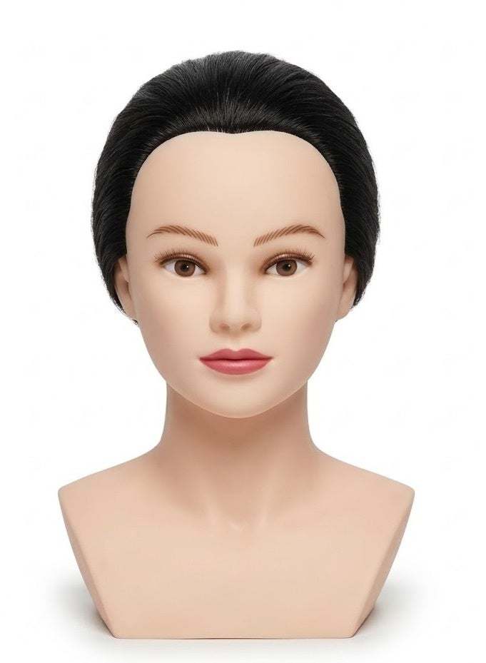 Globalstar Black Hair Mannequin Training Head - Professional Practice Model for Cosmetology - Image 1