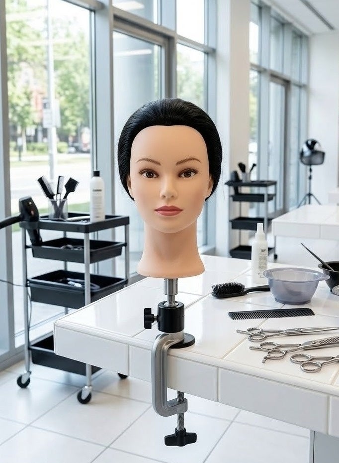 Globalstar Black Hair Mannequin Training Head - Professional Practice Model for Cosmetology - Image 4