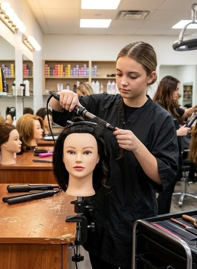 Globalstar Black Hair Mannequin Training Head - Professional Practice Model for Cosmetology - Image 2