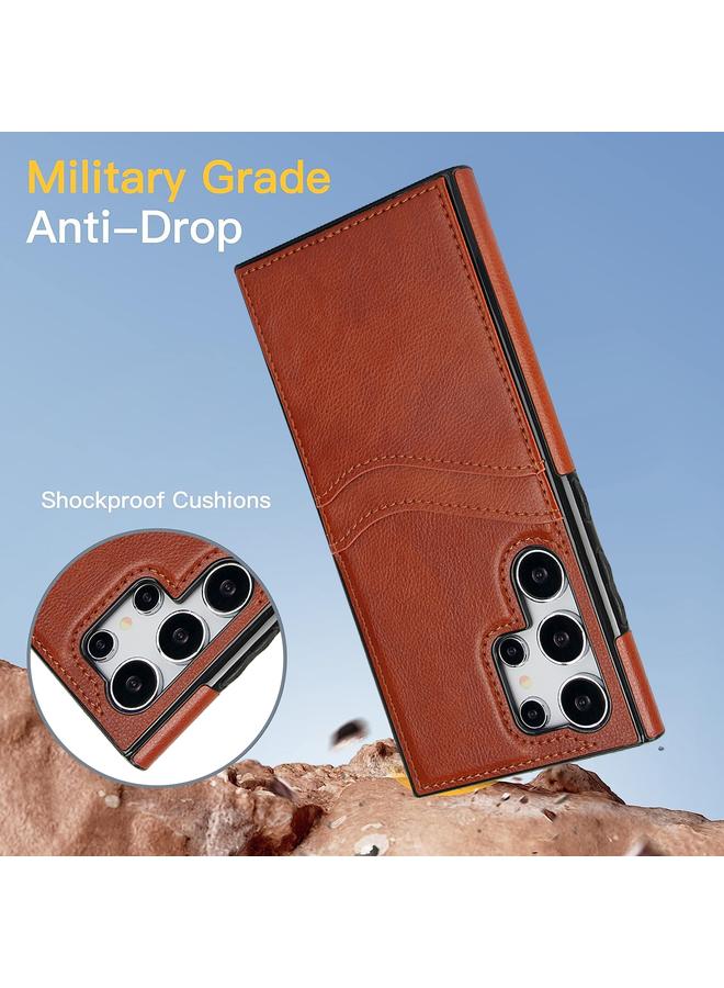 S-TOP Case For Samsung Galaxy S24 Ultra 5G Litchi Leather Skin Card Slots Phone Case - Image 3