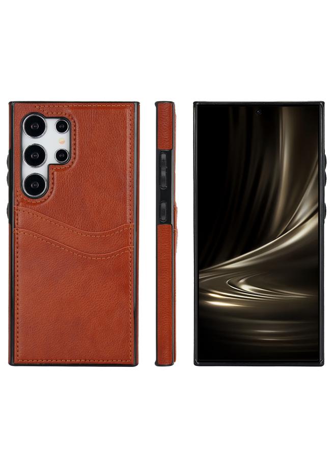 S-TOP Case For Samsung Galaxy S24 Ultra 5G Litchi Leather Skin Card Slots Phone Case - Image 1