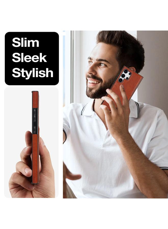 S-TOP Case For Samsung Galaxy S24 Ultra 5G Litchi Leather Skin Card Slots Phone Case - Image 5