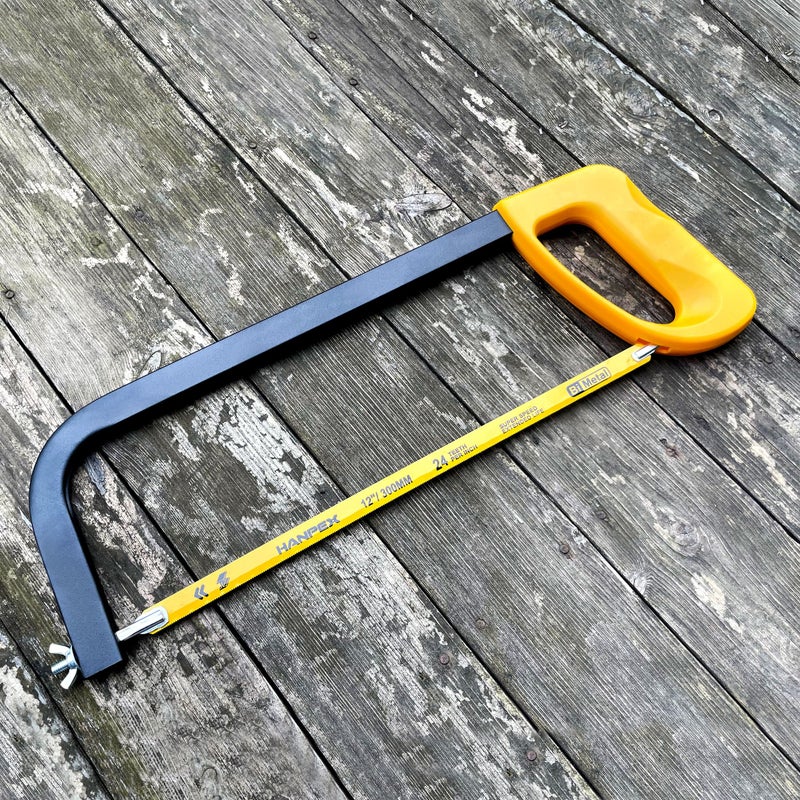 Hanpex 12in. High-Tension Hacksaw Frame with 24 TPI Bi-metal Blade, Hand Saw Suitable for Metal, wood, PVC, Carpentry - Image 5