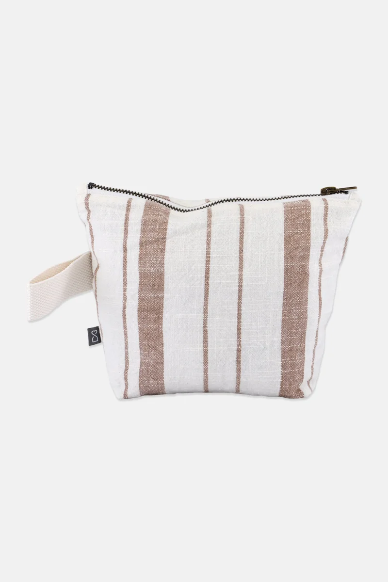 Muy Mucho Stripe Toiletry Bag 28 H x 18 L X 8 W cm, Off White Combo