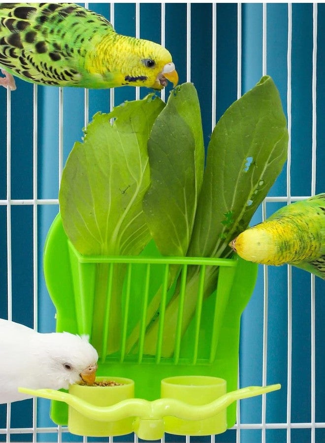 Barn Eleven Bird Parrot Feeder Cage Fruit Vegetable Holder Vegetable Rack Pet Food Hanging Feeder Parrot Fruit Hanging Containers for Cage - Image 1