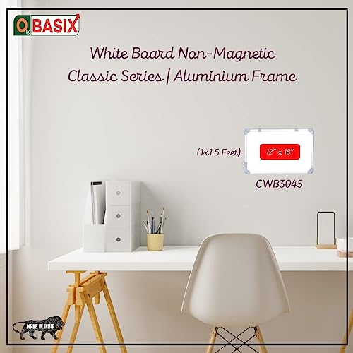 OBASIX White Board 1x1.5 Feet (Non Magnetic) Classic Series CWB3045 | Light Weight Aluminium Frame - Image 5