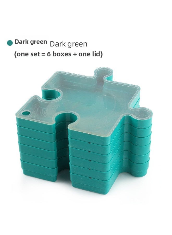Manufacturers Supply 1000 Pieces Of Puzzle Adult Children Advanced Jigsaw Puzzle Mosaic Storage Box-Color:Puzzles Dark Green 691.2G  - Image 1