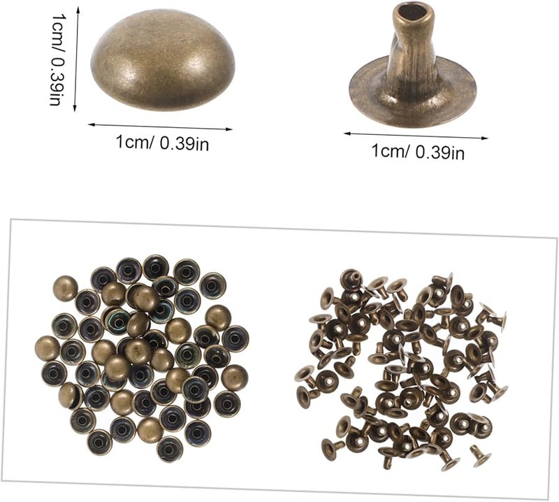 HAPINARY 100pcs Silver Round Rivet Spikes for Clothing Shoes Bags Belts DIY Crafting Kit - Image 3