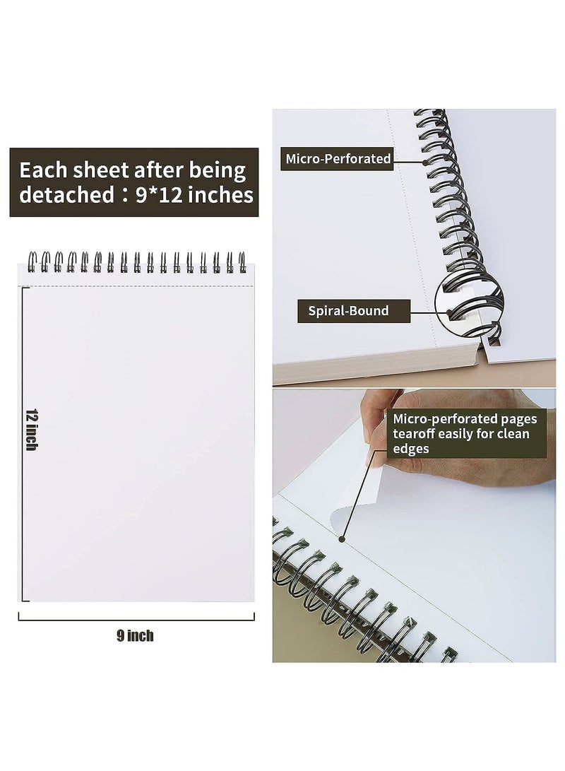100-Sheets Sketch Book 9 x 12 inches, Double-side Spiral Sketch Pad (68lb/100gsm), Acid Free Art Sketchbook Artistic Drawing Painting Writing Paper Ideal for colored pencils, pencils, crayons, oil pastels, sketches - Image 4