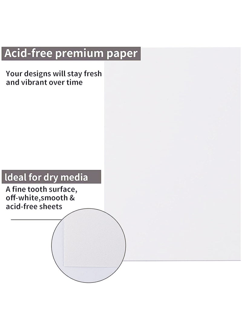 100-Sheets Sketch Book 9 x 12 inches, Double-side Spiral Sketch Pad (68lb/100gsm), Acid Free Art Sketchbook Artistic Drawing Painting Writing Paper Ideal for colored pencils, pencils, crayons, oil pastels, sketches - Image 5