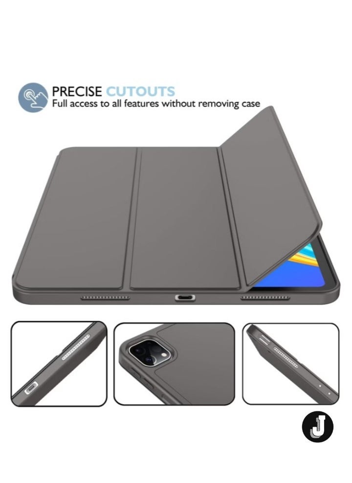 JAJEEK "iPad Pro 12.9 Case (2022/2021, 6th/5th Gen) with Pencil Holder – Supports 2nd Gen Pencil Charging, Trifold Stand, Auto Wake/Sleep, Soft TPU Back, Space Gray" - Image 2