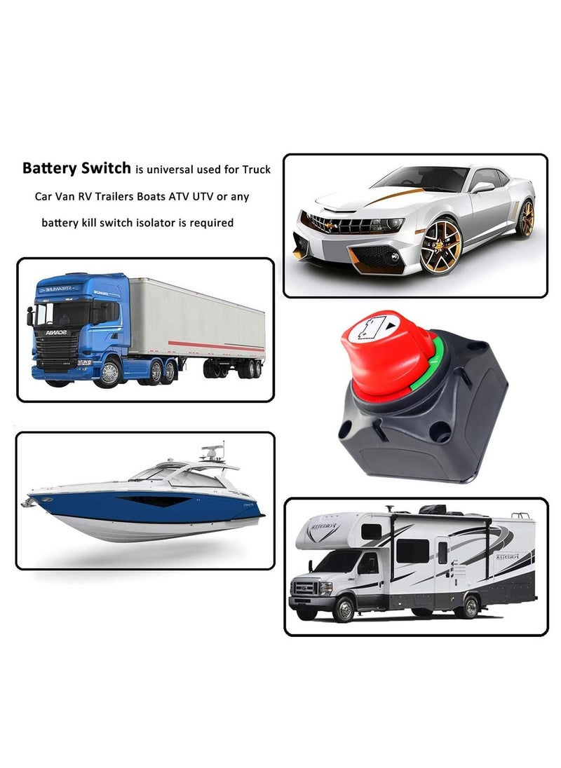 Generic - Battery Disconnect Switch Master, Master Isolator, 12V-48V Waterproof Power Isolator On-Off Kill 275Amps High Current for Car RV Marine Boat Truck ATV Vehicles (On/Off) - Image 1