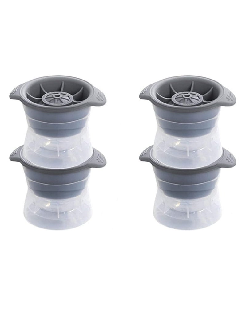 Dubkart 4pcs Silicone Sphere Ice Cube Mold Kitchen Stackable Slow Melting DIY Ice Ball - Image 1
