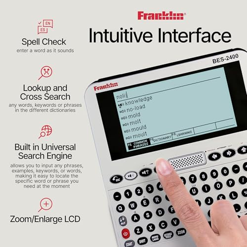 Franklin BES-2400 Talking Bilingual Dictionary English - Spanish and Spanish - English, Medical & Drug Dictionary, Talking Phrase Book & More - Image 5