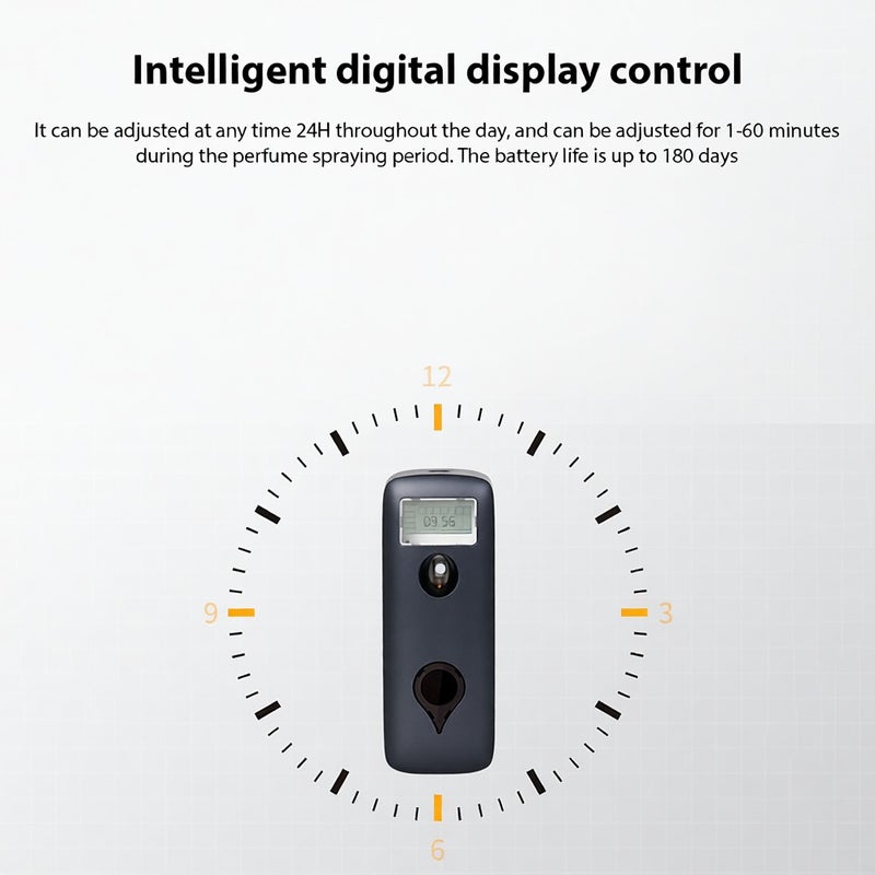 300ml Automatic Air Freshener Spray Dispenser Wall Mount/Standing for Bathroom Hotel Office Commercial Place Low-noise LCD Fragrance Dispenser Dual Power Supply - Image 5