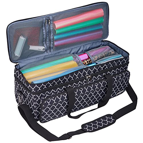 NICOGENA Double Layer Carrying Case with Mat Pocket for Cricut Maker 3, Explore 3, Multi Large Front Compartments for Tools, Accessories and Supplies, Lantern Black - Image 3