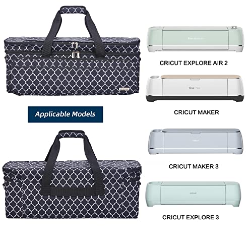 NICOGENA Double Layer Carrying Case with Mat Pocket for Cricut Maker 3, Explore 3, Multi Large Front Compartments for Tools, Accessories and Supplies, Lantern Black - Image 5