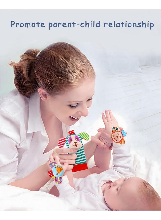 BLOOBLOOMAX Infant Rattle Socks Toys 0 to 36 Months, Baby Wrist Rattle Foot Finder Socks Set, Birthday Holiday Present for Newborn Boy Girl 0/3/4/6/7/8/9/12/18 Months Kids Toddler, Gift Box Package (4A-Red) - Image 4