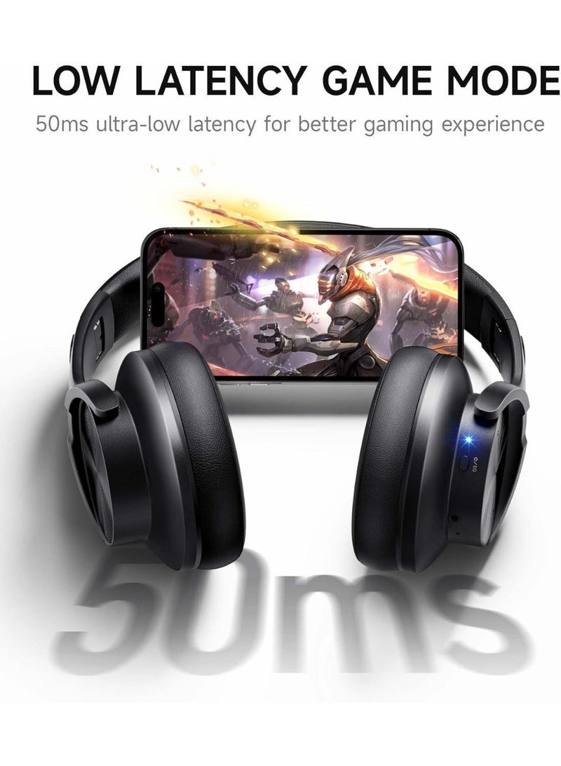 Picun B8 Bluetooth Headphones, 120H Playtime Headphone Wireless Bluetooth with 3 EQ Modes, Low Latency, Hands-Free Calls, Over Ear Headphones for Travel Home Office Cellphone PC Black1 - Image 4