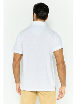 Project Essentials Men Regular Fit  Solid Short Sleeve Polo Shirt, White  - Image 4