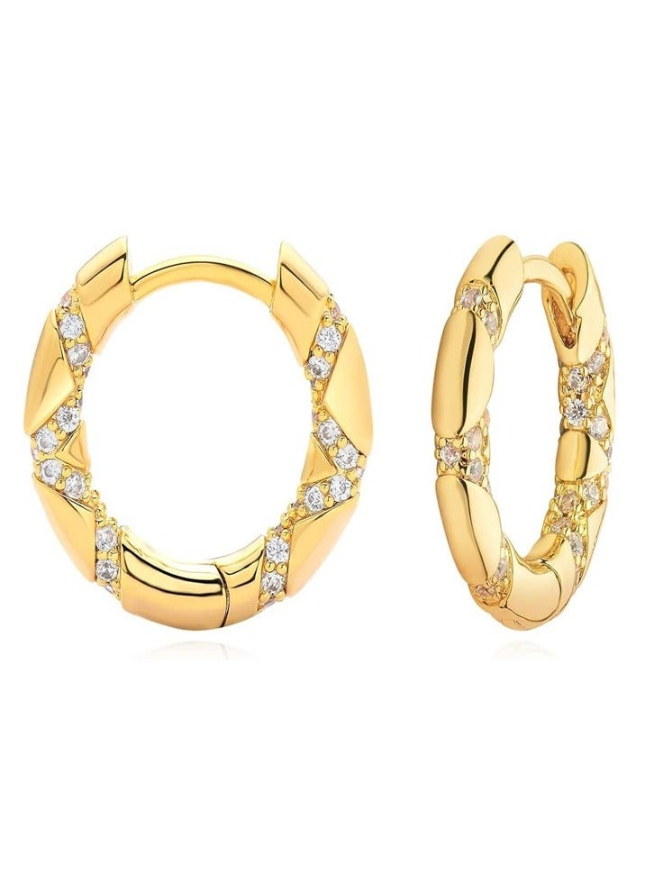 Mevecco Women Huggie Earrings Gold Hoop 14K Gold Filled Small Simple Handmade Hypoallergenic Everyday Jewelry - Image 1