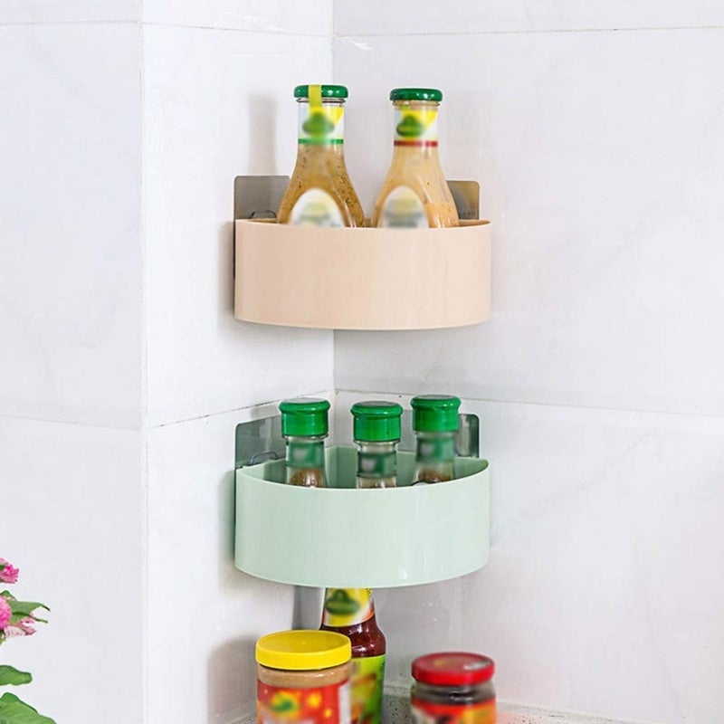 ROY Plastic Multipurpose Kitchen Bathroom Wall Holder Storage Rack Corner Shelf(Combo Shelves)(Multicolor) (2 Bathroom Shelves + 3 Corner Triangle Shelves) - Image 3