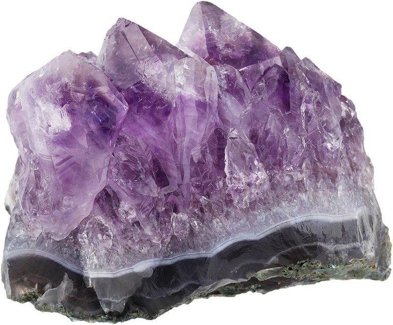 SUNYIK Natural Amethyst Quartz Crystal Cluster, Druzy Geode Specimen Mineral Healing Crystal Point Stone Reiki Chakra Home Decor Irregular Shaped, 1.2-1.3lb, 2.9''-5.3''