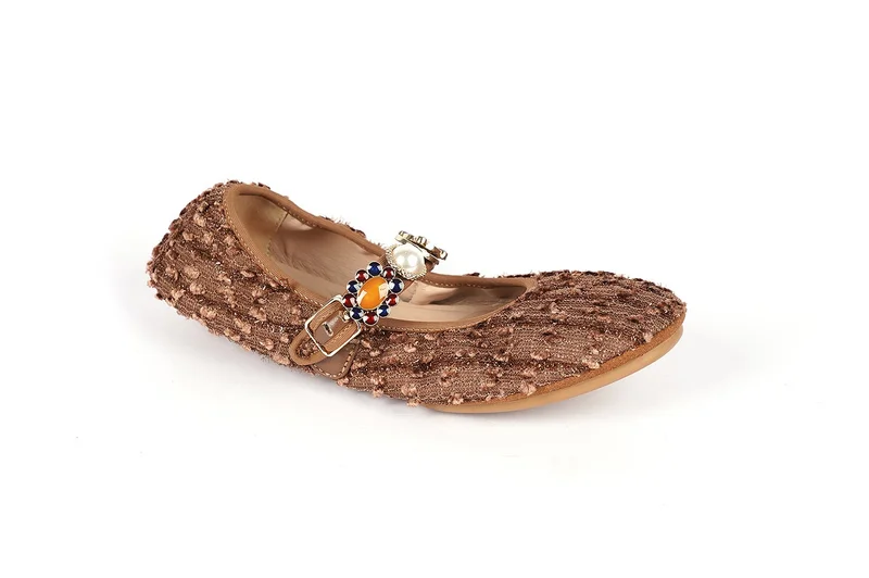 Cuple Jeweled Textured Flat