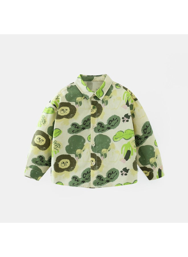 Limited Stock] Boys' Spring And Autumn Shirts Children's Floral Shirts Baby Stylish Trendy Jackets Fashionable And Chic - Image 4