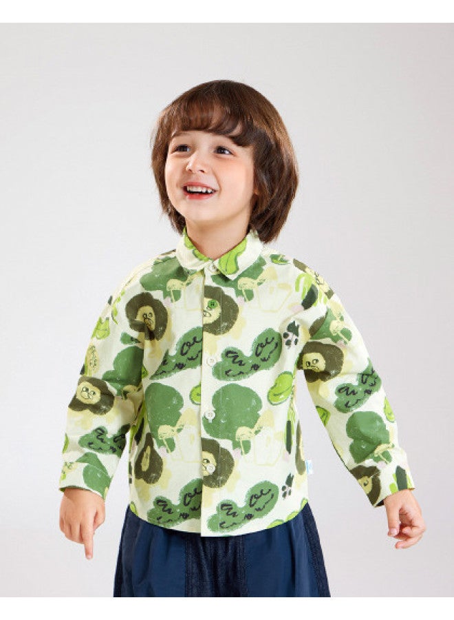 Limited Stock] Boys' Spring And Autumn Shirts Children's Floral Shirts Baby Stylish Trendy Jackets Fashionable And Chic - Image 1