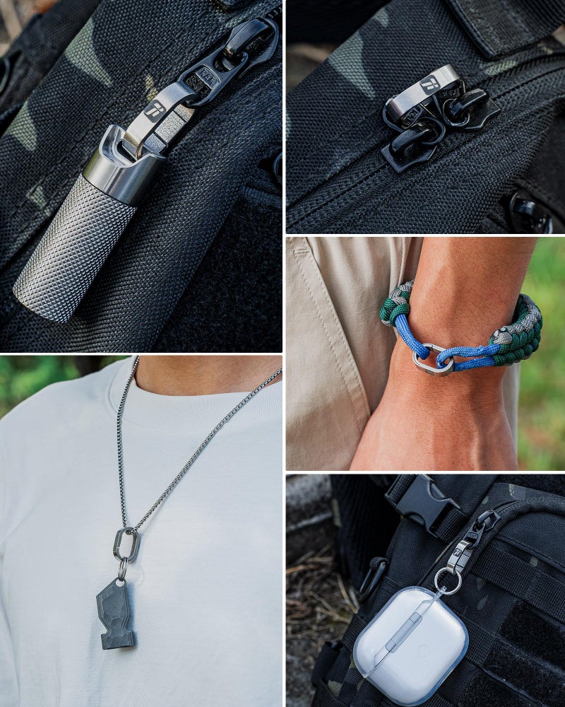 FEGVE Titanium Mini Key Chain Ring with 3 0.86in Titanium Side-Pushing Designed Keychain Rings for Men Women - Image 4