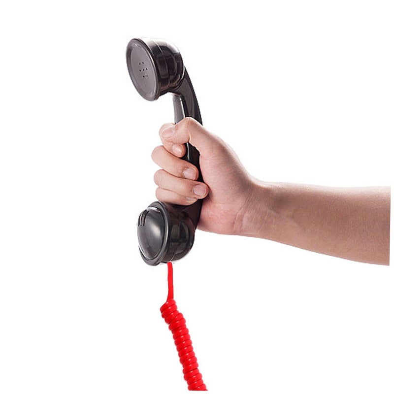 Red Landline Telephone Cable 2 Pack Coiled Cord for Receiver Home Office - Image 3