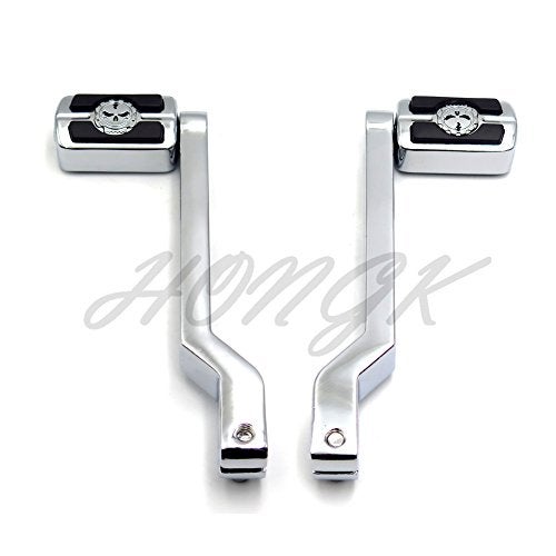 HONGK- Chrome Aluminum Heel/Toe Shift Levers with Skull Shifter Pegs Compatible with H-D Heritage Softail FLST 1986-later [B07FDKPVMN] - Image 2