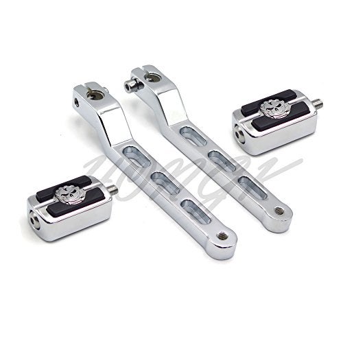 HONGK- Chrome Aluminum Heel/Toe Shift Levers with Skull Shifter Pegs Compatible with H-D Heritage Softail FLST 1986-later [B07FDKPVMN] - Image 4