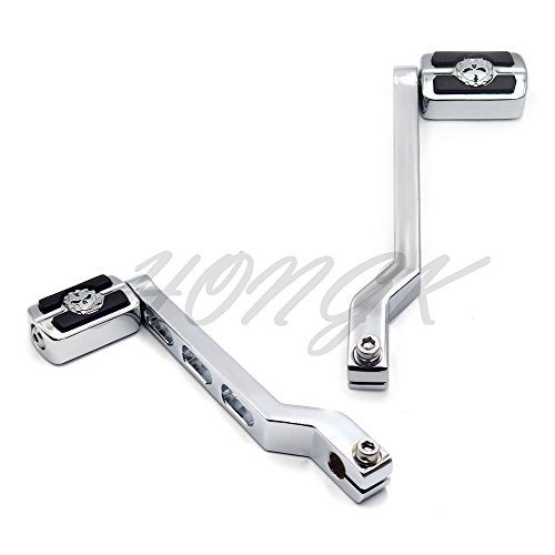 HONGK- Chrome Aluminum Heel/Toe Shift Levers with Skull Shifter Pegs Compatible with H-D Heritage Softail FLST 1986-later [B07FDKPVMN] - Image 1