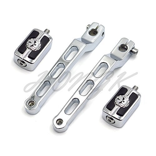 HONGK- Chrome Aluminum Heel/Toe Shift Levers with Skull Shifter Pegs Compatible with H-D Heritage Softail FLST 1986-later [B07FDKPVMN] - Image 5