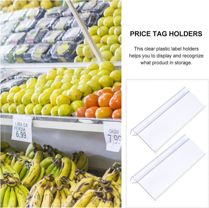كلاراكو رف عرض علامات بلاستيكية من كلاركو، 10 قطع، ملصق شفاف، مشبك، لافتة متجر بيع بالتجزئة، رف عرض زجاجي بلاستيكي، حامل عرض لبطاقة السعر - Image 2