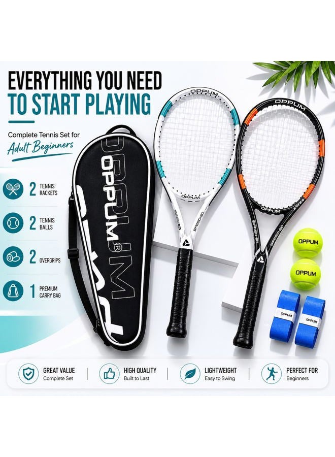 OPPUM 27 inch Pro Tennis Racket for Adults Student Women and Men Rackets Training Tennis Racquet,Super Lightweight Easy Control Racket with Carry Bag (SPEED-80 (White+Black)) - Image 4