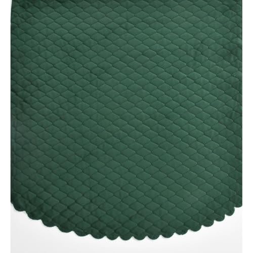 Castiqa Velvet Fabric Quilted Design Sofa Covers Set, Seat and Back Cover (Green, 5 Seater) - Image 3