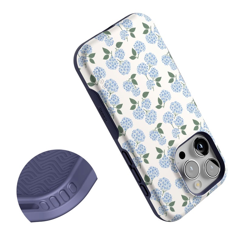 Casely iPhone 15 Pro Case | Nantucket Cottage | Blue Hydrangea | Bold Protective Design | Compatible with MagSafe - Image 5