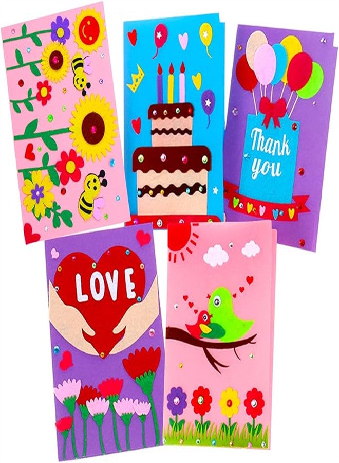 Excefore DIY Handmade Greeting Cards, 5pcs Card Making Kits for Teacher's Day, Mother's Day Birthday Cards as Gift for Mother Father Brother Sister - Image 1