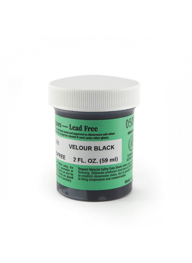 Amaco Velvet Underglaze - 2 Ounce Jar - V-370 Velour Black