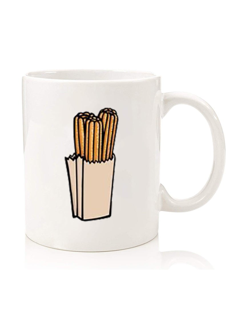 Theodor Premium Quality Two Sided Printed Coffee Mug Tea Cup For Home Office, Kids Men Women Dessert Churos - Image 1