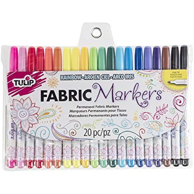 Tulip PERMANENT NONTOXIC FABRIC MARKERS, 20 PACK, MULTICOLOR - Image 1