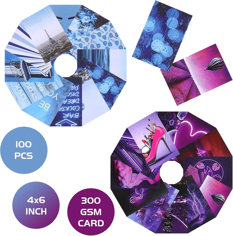 كلاراكو مجموعة ملصقات جدارية من كلاركو، 100 قطعة، مجموعة ملصقات جدارية فنية بوهو، ملصقات جدارية جمالية، 6 × 4 بوصة، ديكور غرفة نوم أنيق (بأسلوب أنيق) - Image 3