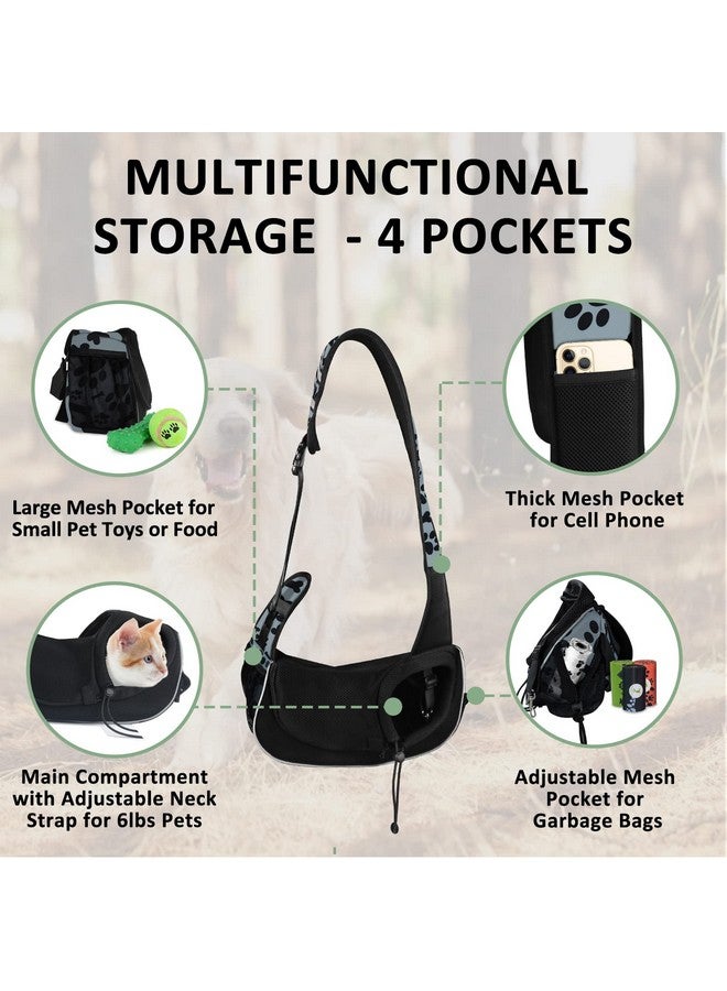 Gloppie Dog Carrier Small Pet Sling Carrier For Small Dogs Cats Hands Free Travel Puppy Bag Satchel Mesh Bag Cute Grey - Image 3