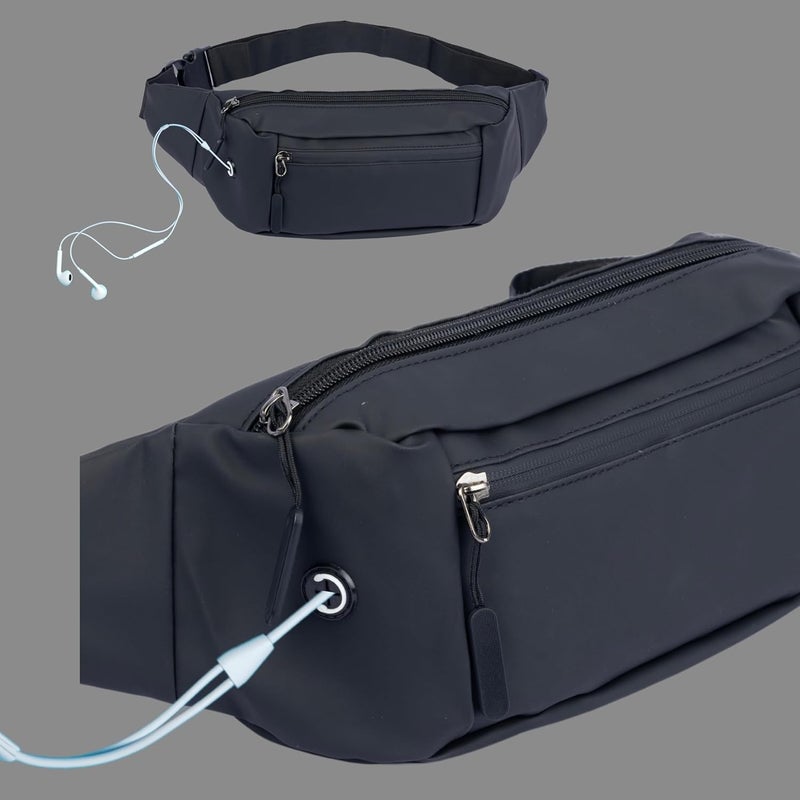 PRANIJ Waist Pack Bag Fanny Pack for Men & Women with Adjustable Strap for Outdoors Workout Traveling Casual Hands-Free Wallets Running Hiking Cycling (Black) - Image 2